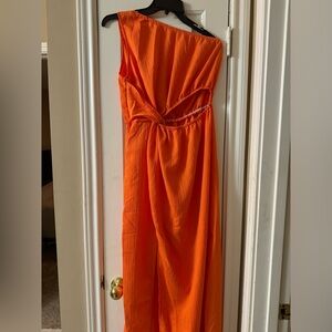 Orange cutout maxi dress